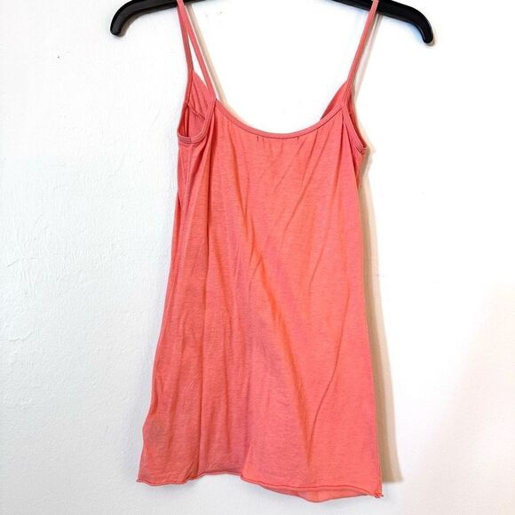 Velvet by Anthropologie Semi-Surplice V-Neck Spaghetti Strap Cami Top Coral Pink - Picture 2 of 4